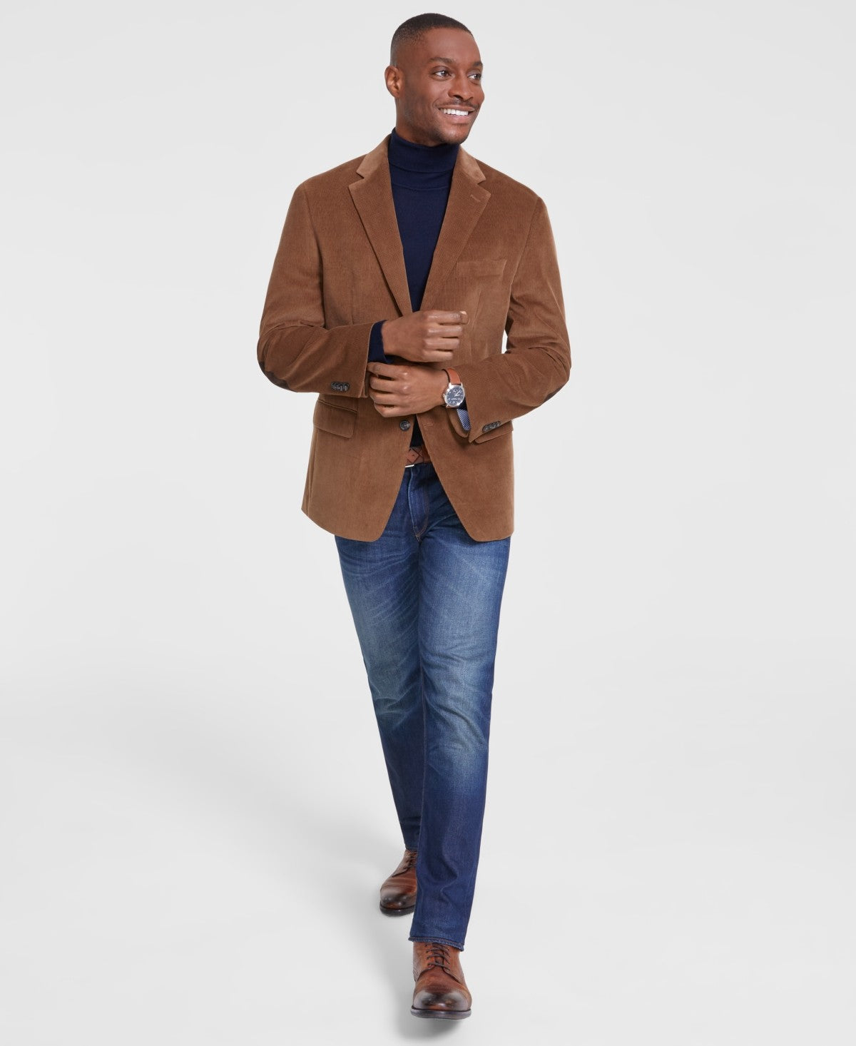 Tommy Hilfiger Mens Modern fit Corduroy Sport Coat Blazer 48 R Brown Solid