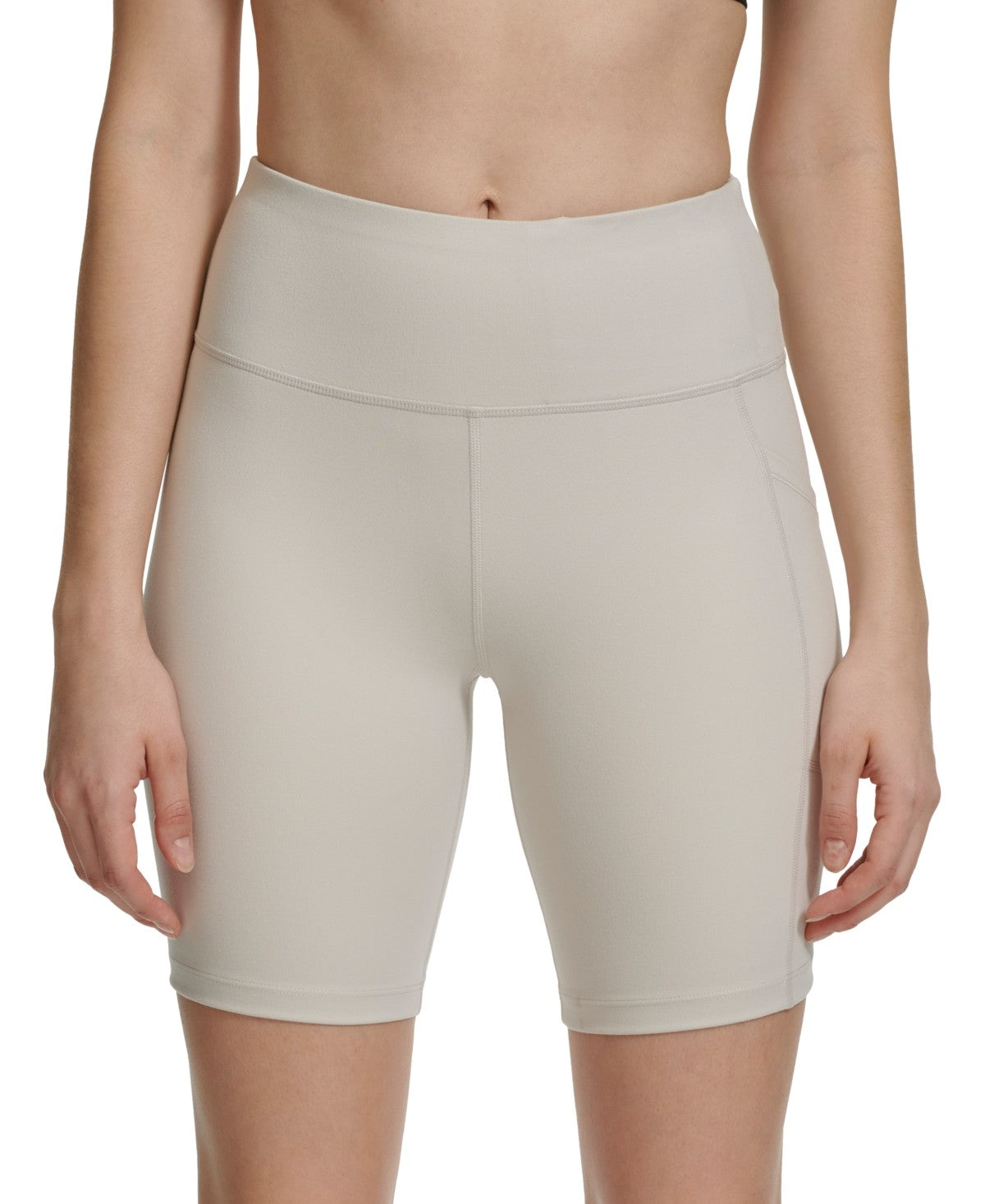 Calvin Klein Women Regular fit Mid Rise Athletic Shorts Small Beige Solid