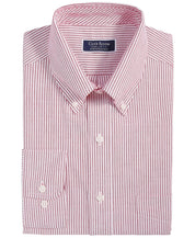 Club Room Mens Regular fit Dress Shirt XXL 18.5 in 34-35 Red Striped