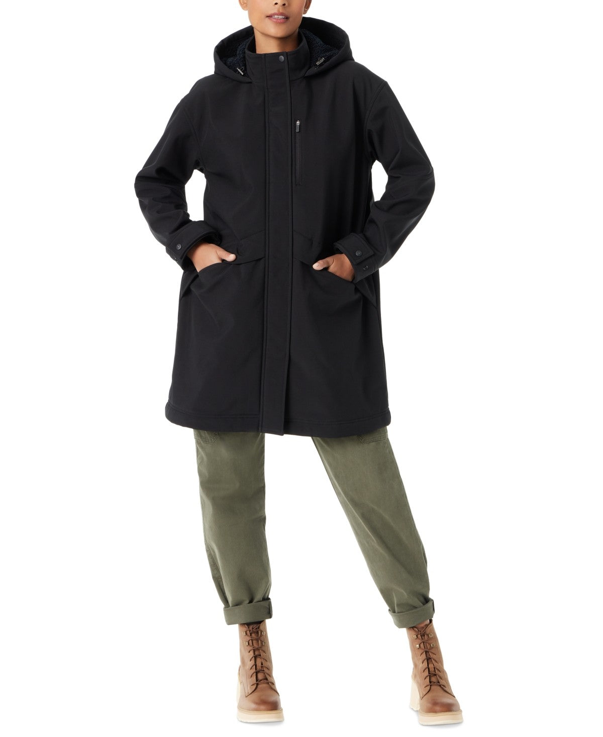 Bass Outdoor Women Parka Coat XL Black Solid