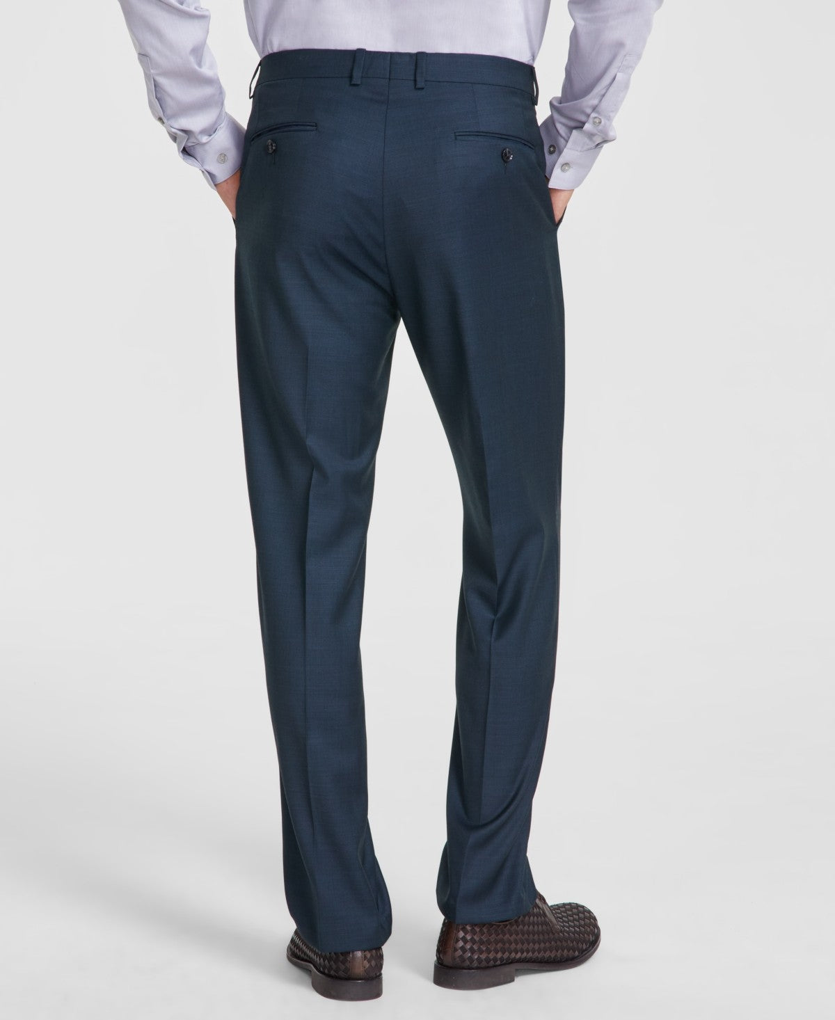 Calvin Klein Mens Slim fit Dress Pants 30 / 30 Green Solid Stretch Wool