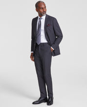 Nick Graham Mens Slim fit 2 Piece Suit 38 R / 32 Waist Grey Red Striped Stretch