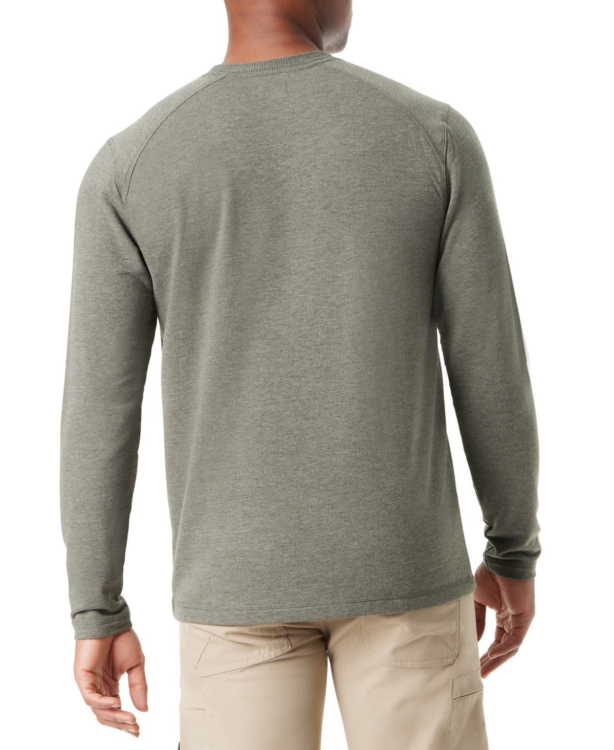 Bass Outdoor Men's Long Sleeve Ribbed T Shirt Deep Depth Green Medium