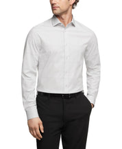Calvin Klein Mens Slim fit Dress Shirt Large 16.5 in 34-35 Light Grey Plaid