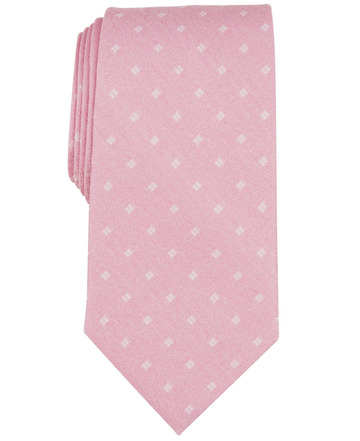 Michael Kors Mens Regular fit Tie Necktie One Size Pink Square Print