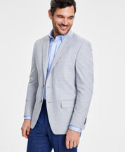 Michael Kors Mens Classic fit Sport Coat Blazer 42 L Light Grey Blue Check