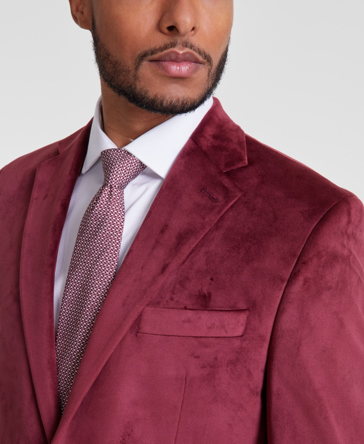 Michael Kors Mens Classic fit Velvet Sport Coat Blazer 46 R Red Solid