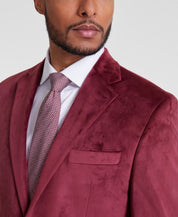 Michael Kors Mens Classic fit Velvet Sport Coat Blazer 46 R Red Solid