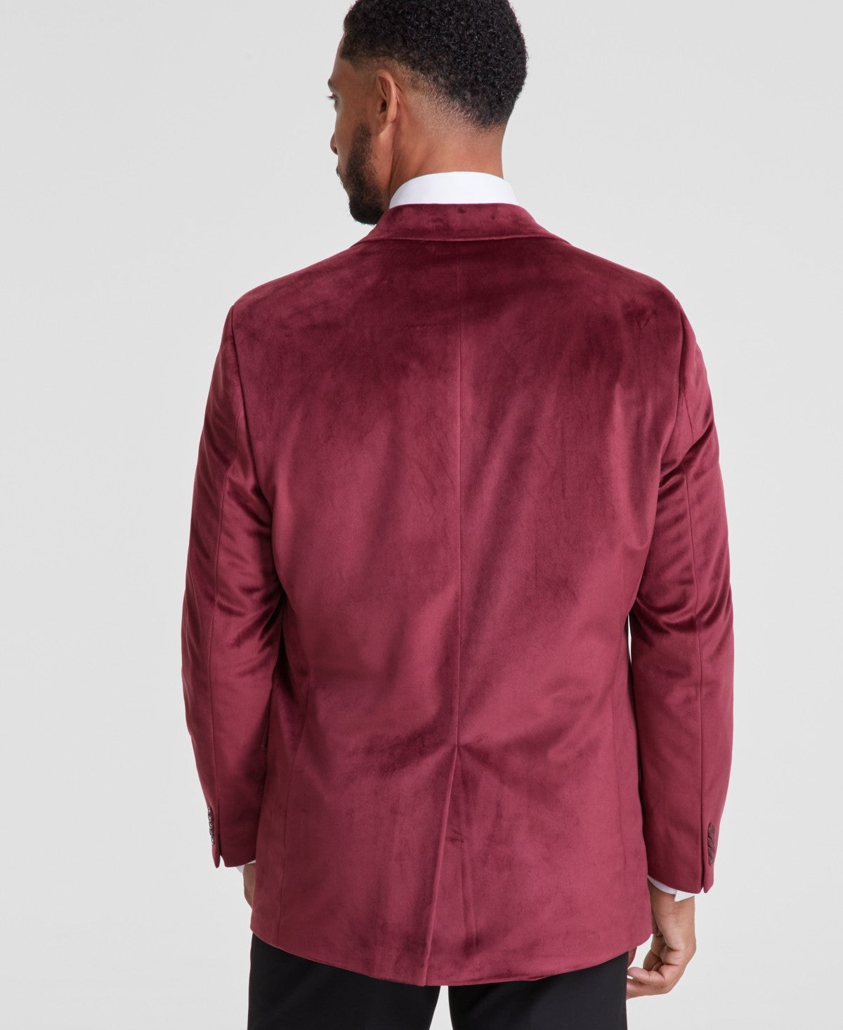 Michael Kors Mens Classic fit Velvet Sport Coat Blazer 46 R Red Solid