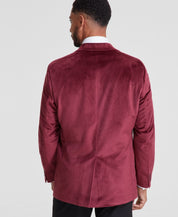 Michael Kors Mens Classic fit Velvet Sport Coat Blazer 46 R Red Solid