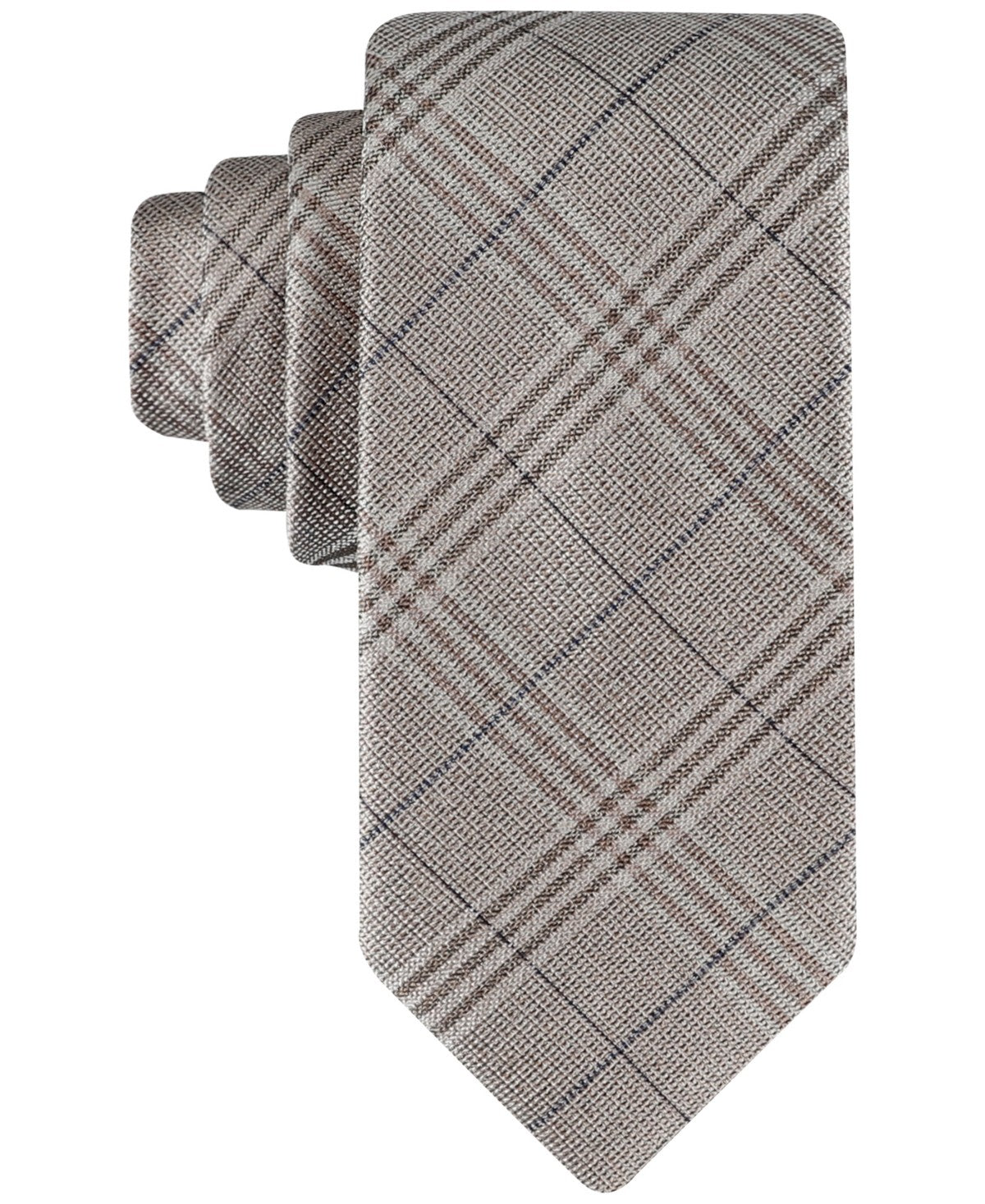 Tommy Hilfiger Mens Meadow Plaid Neck Tie Beige
