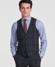 Bar Iii Mens Slim fit Button-Up Suit Vest Medium Green Solid