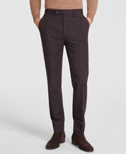 Calvin Klein Mens Slim fit Dress Pants 38 / 32 Burgundy Red Plaid Stretch