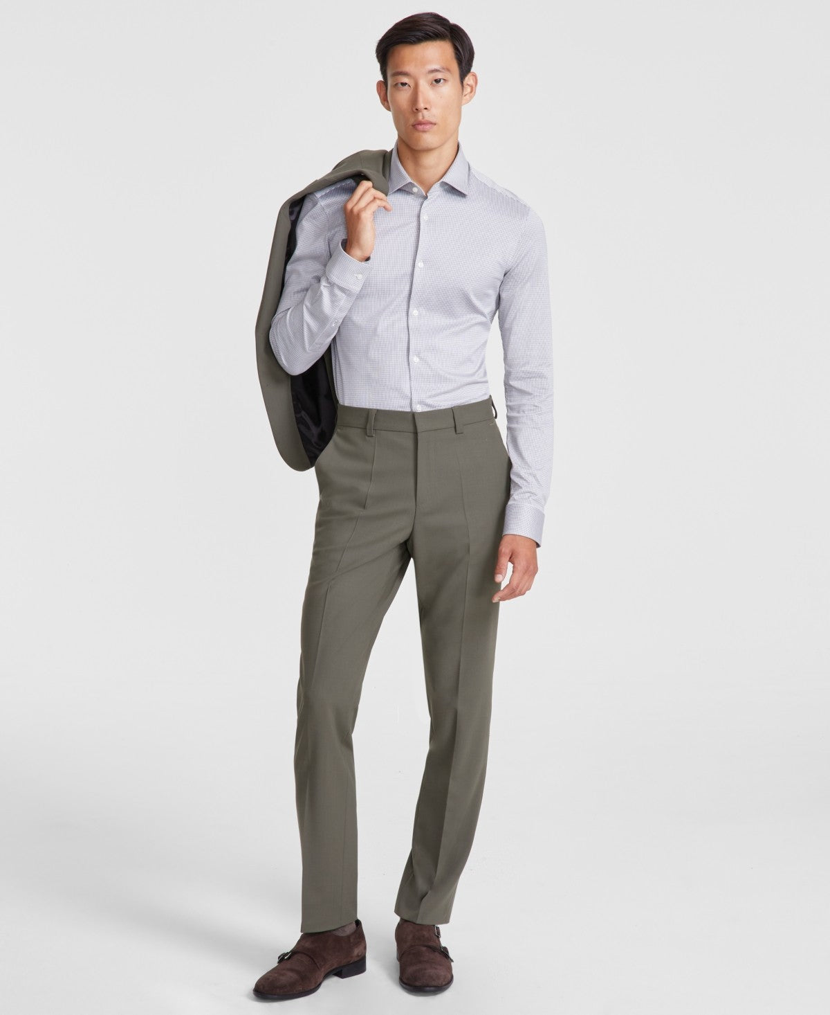 Hugo Boss Mens Modern fit Chinos Pants 40 / 32 Green Solid