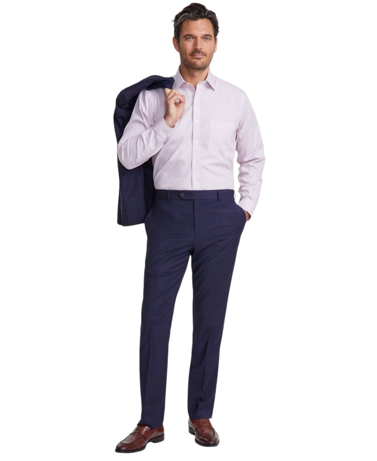 Brooks Brothers Mens Classic fit Wool Dress Pants 34 / 34 Blue Solid