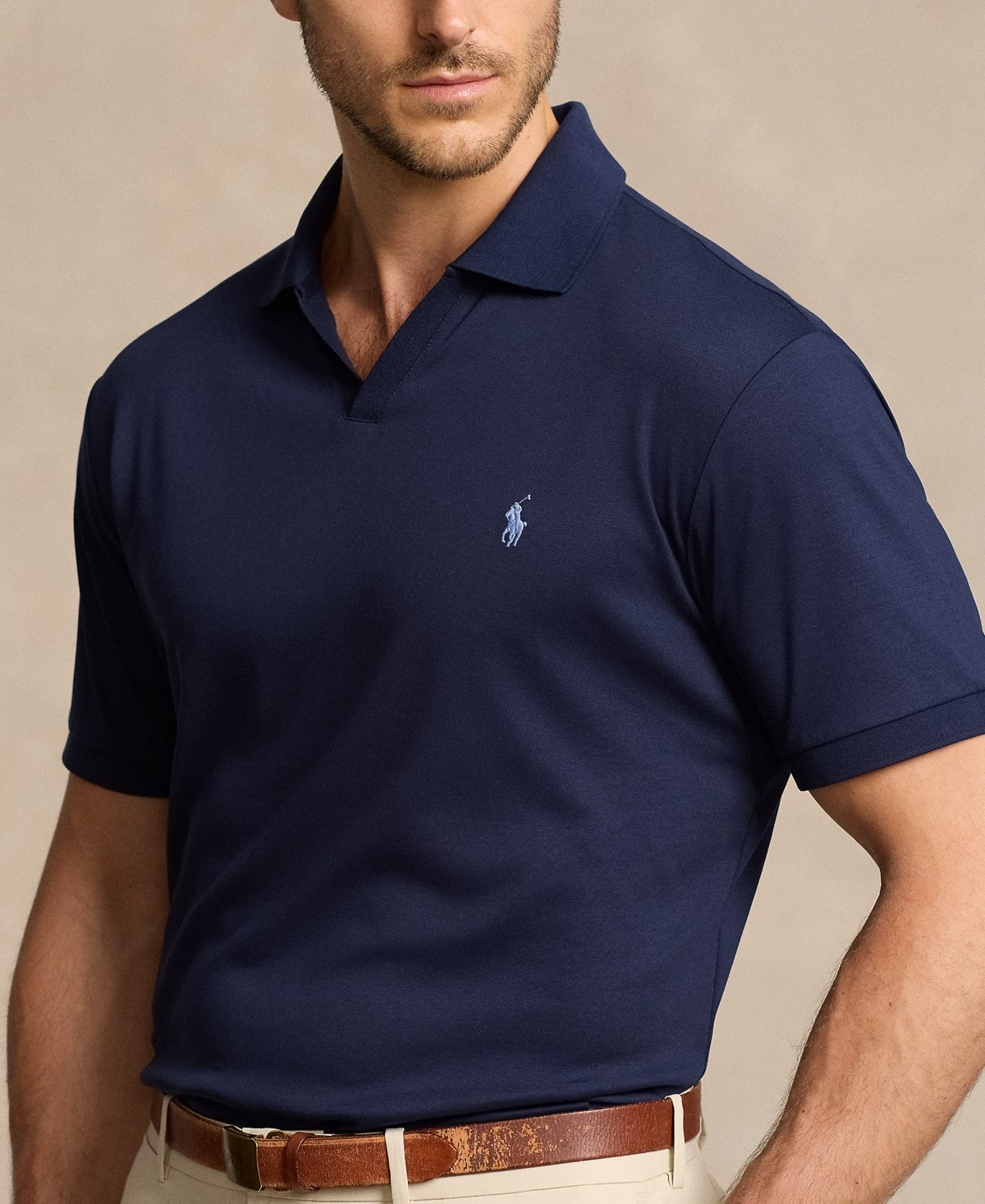 Polo Ralph Lauren Mens Regular fit Short Sleeve Polo Shirt 2XB Blue Solid