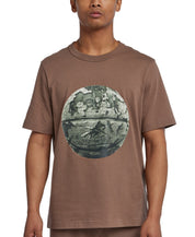 Reebok Men Regular fit Short Sleeve Graphic T-Shirt Shirt Medium Brown Solid