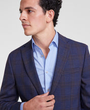 Bar Iii Mens Slim fit Wool Suit Jacket Blazer 38 L Blue Plaid