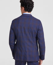 Bar Iii Mens Slim fit Wool Suit Jacket Blazer 38 L Blue Plaid