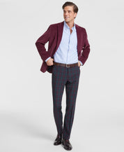 Tommy Hilfiger Mens Classic fit Dress Pants 34 / 30 Red Plaid Stretch
