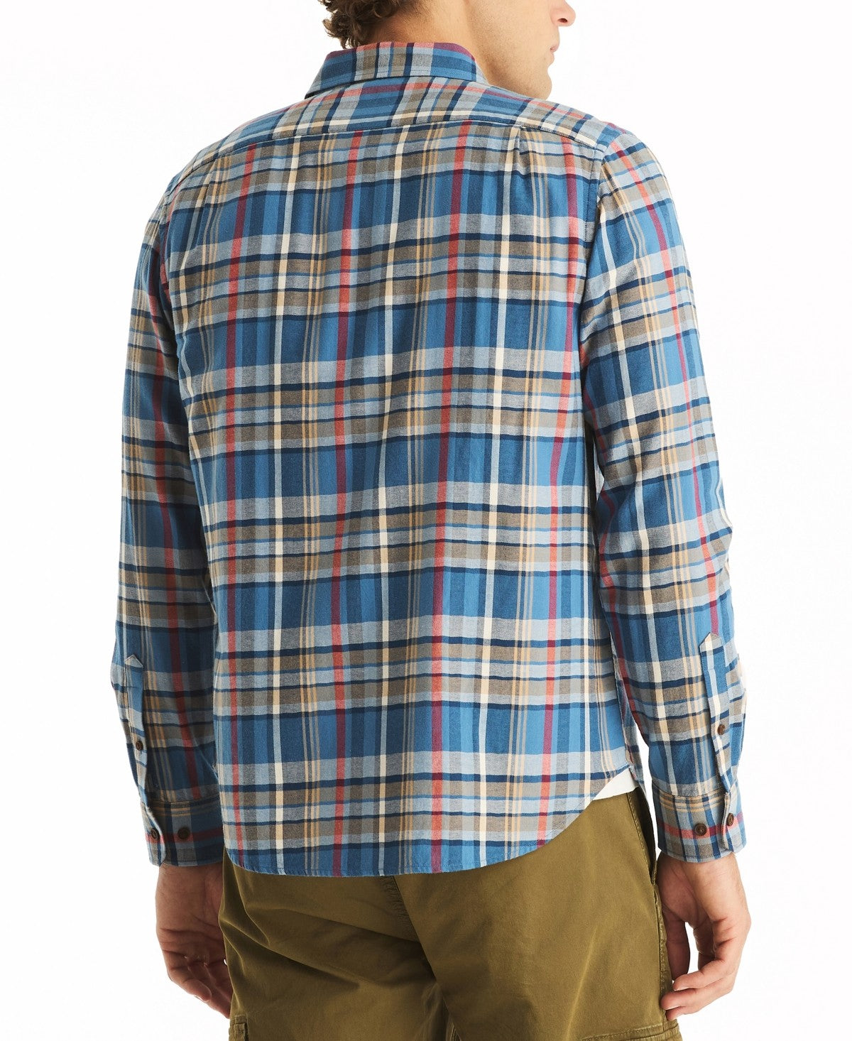 Nautica Mens Classic fit Long Sleeve Button-Up Shirt XXL Blue Plaid