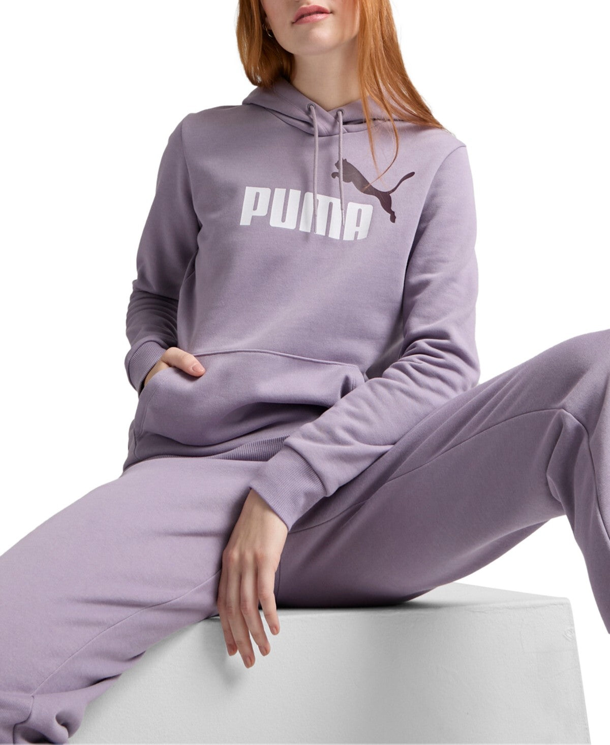 Puma Women Regular fit Hoodie Sweatshirt Medium Purple Solid