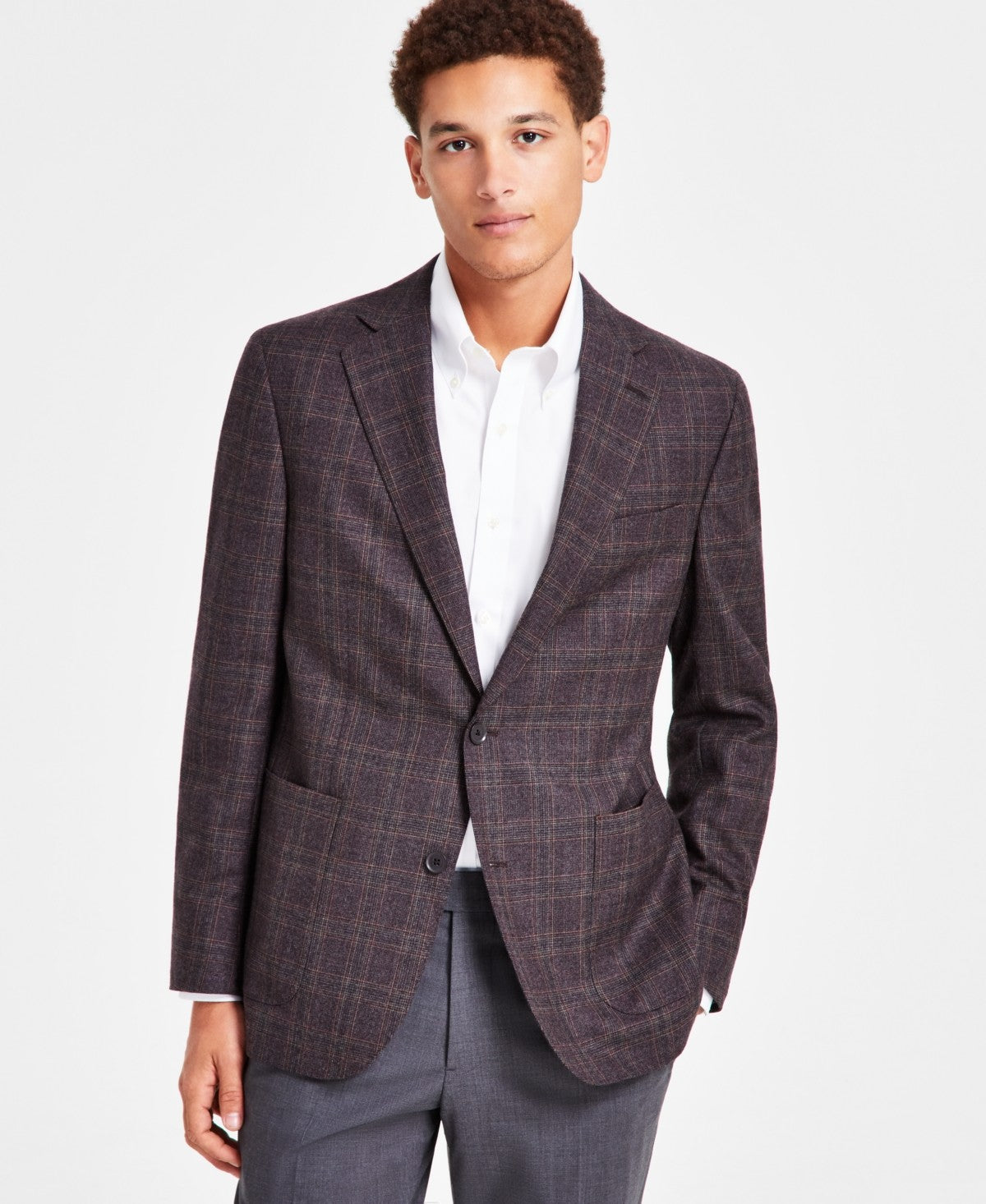 Brooks Brothers Men Classic fit Sport Coat Blazer 38 S Grey Plaid