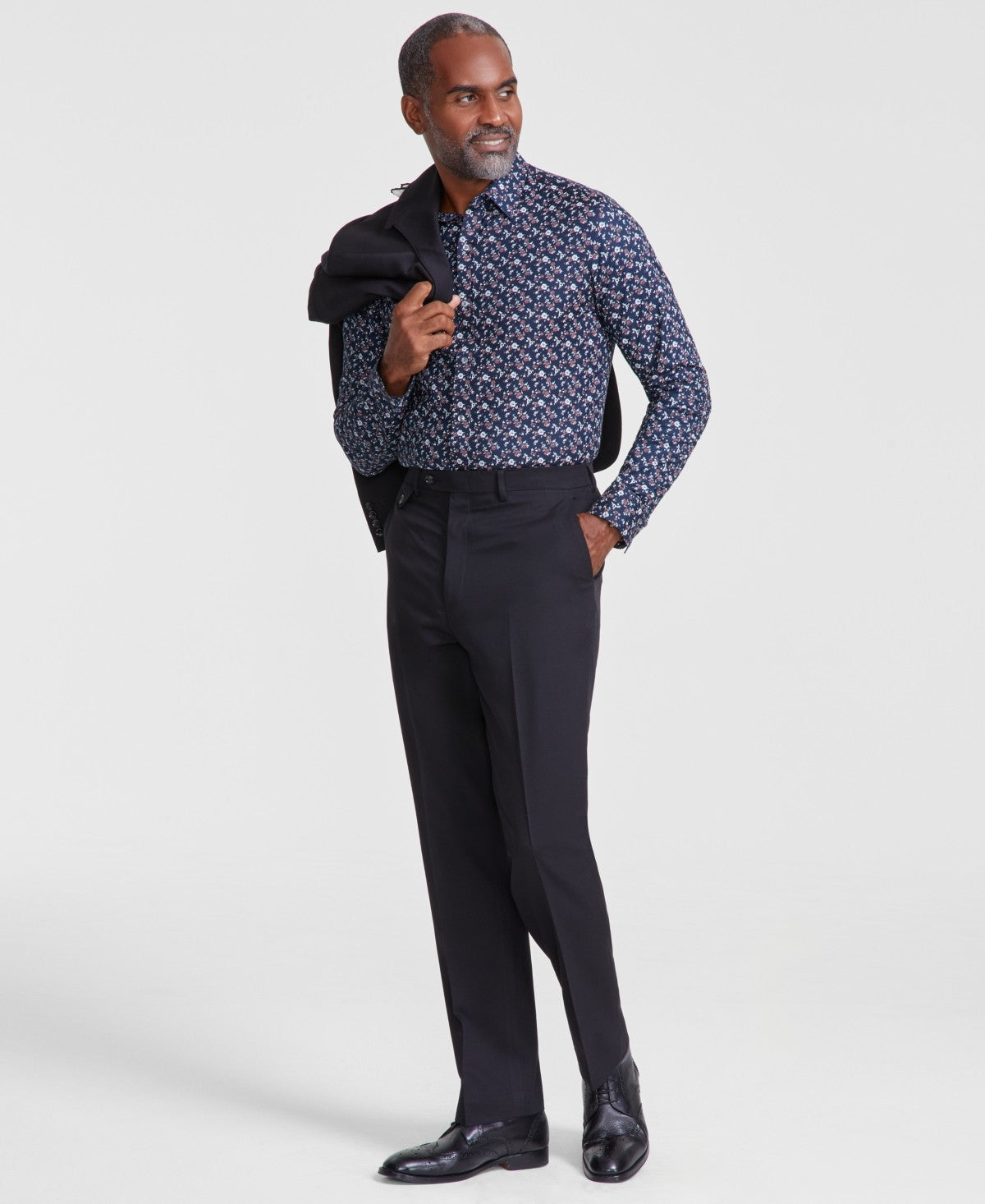 Tayion Mens Classic fit Dress Pants 42 / 32 Black Solid