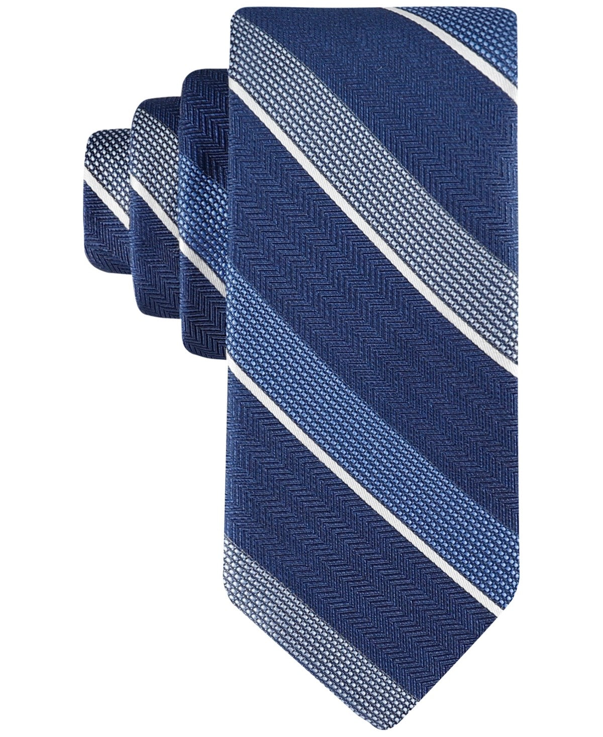 Tommy Hilfiger Mens Regular fit Tie Necktie One Size Multi Blue Striped