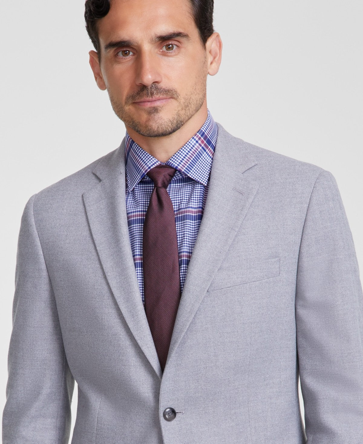 Michael Kors Mens Classic fit Sport Coat Blazer 50 R Light Grey Herringbone