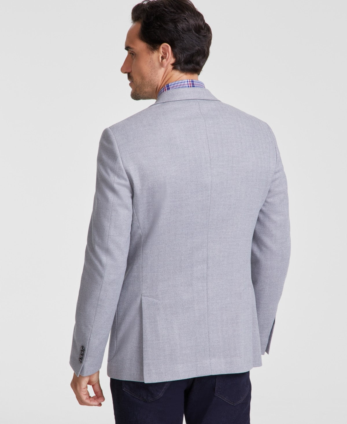 Michael Kors Men's Classic Fit Herringbone Woven Sport Coat 48 L Light Grey