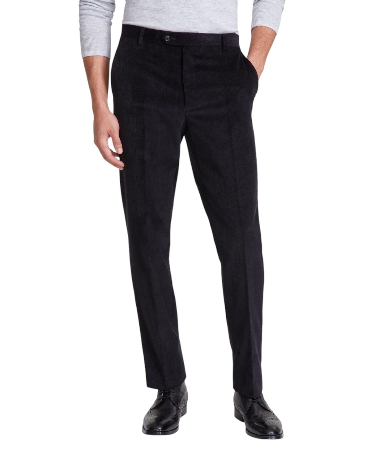 Tommy Hilfiger Mens Modern fit Casual Corduroy Pants 34 / 30 Black Solid