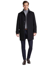 Tommy Hilfiger Men Classic Fit Melange Overcoat Coat 44 R Black