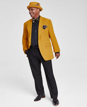 Tayion Mens Classic fit Sport Coat Blazer 38 S Gold Solid