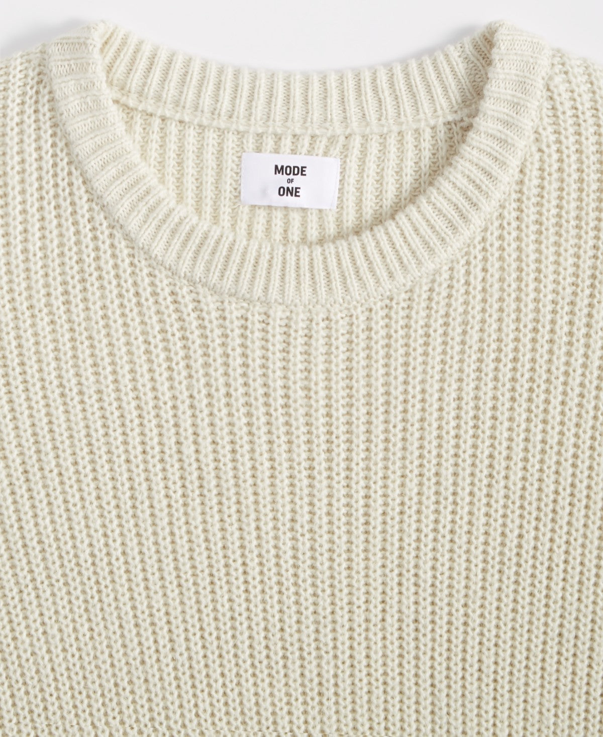 Mode Of One Mens Classic fit Crew Neck Sweater Medium Beige Solid