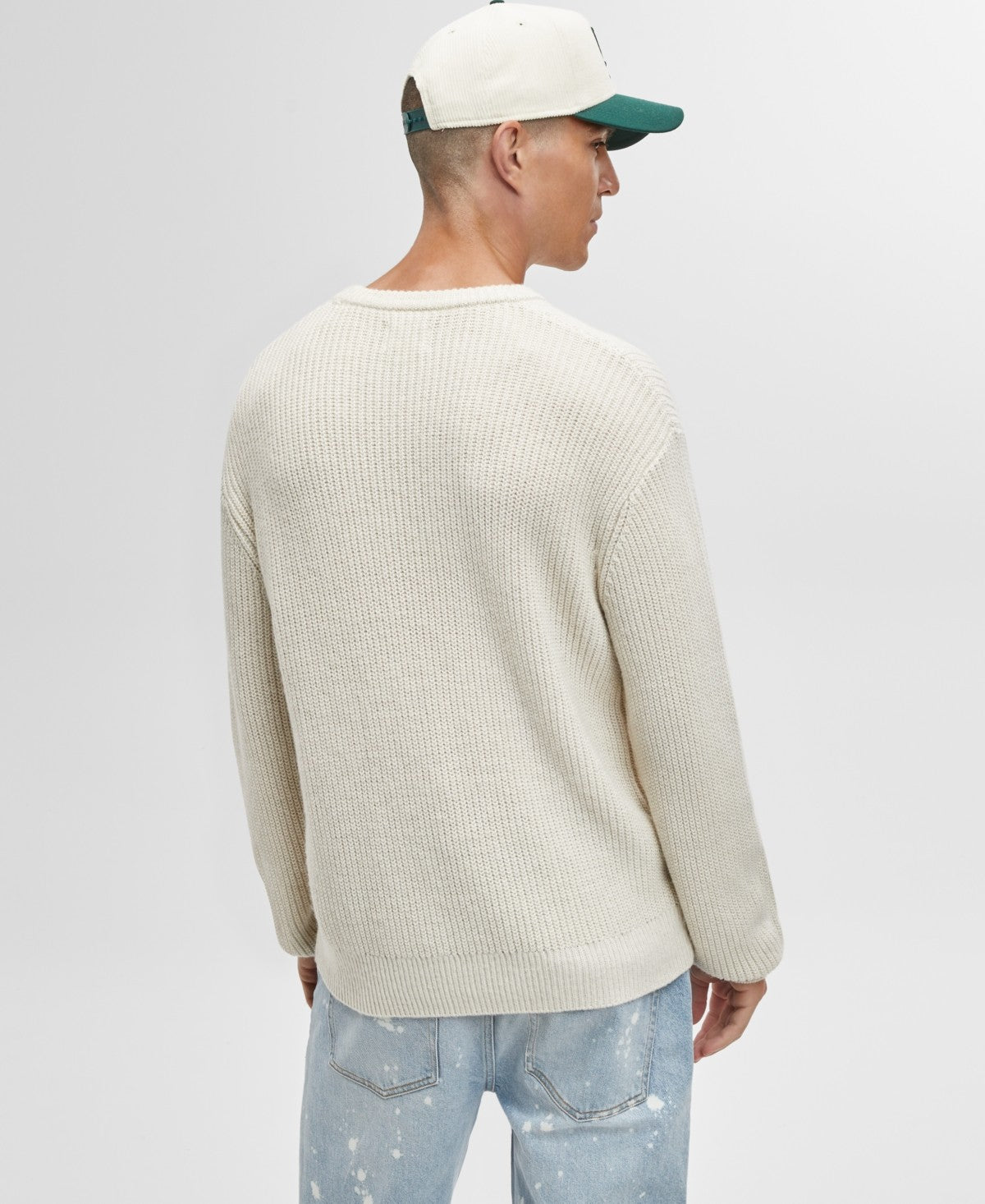 Mode Of One Mens Classic fit Crew Neck Sweater Medium Beige Solid