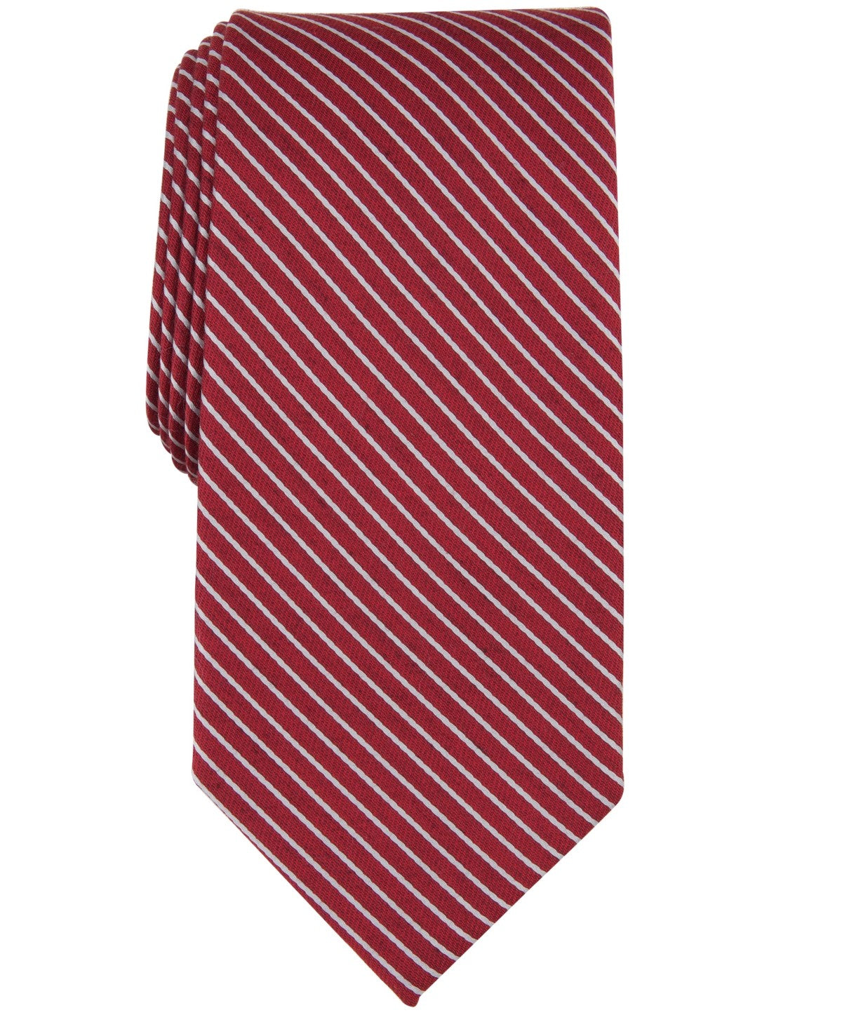 Perry Ellis Mens Tie Necktie One Size Red Striped