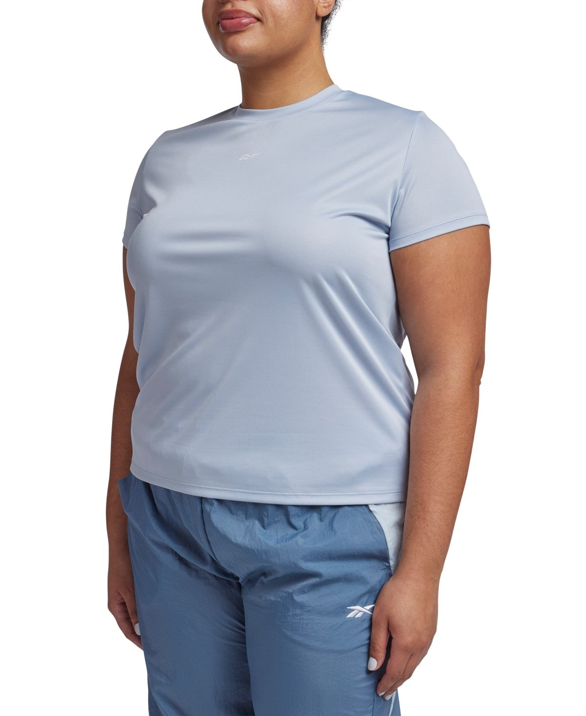 Reebok Womens Regular fit Short Sleeve T-Shirt Shirt 2X Blue Solid