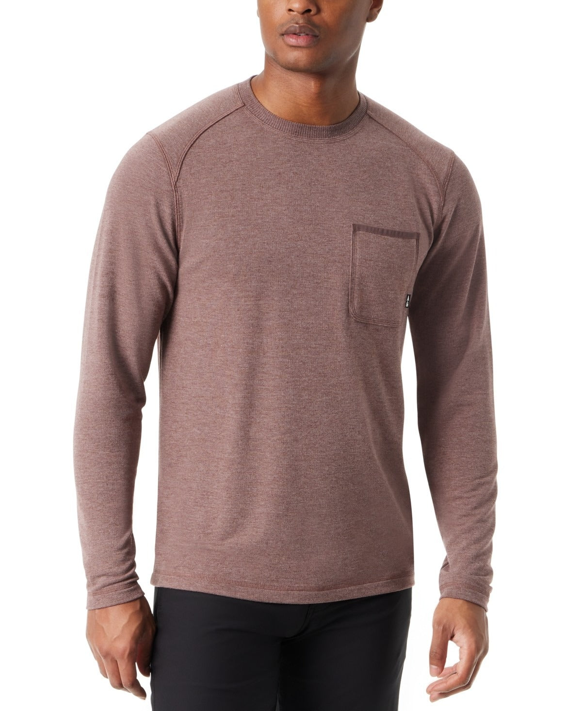 Bass Outdoor Men Regular fit Long Sleeve T-Shirt Shirt Large Brown Solid