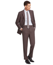 Nautica Mens Modern fit 2 Piece Suit 40 R / 34 Waist Brown Solid Stretch