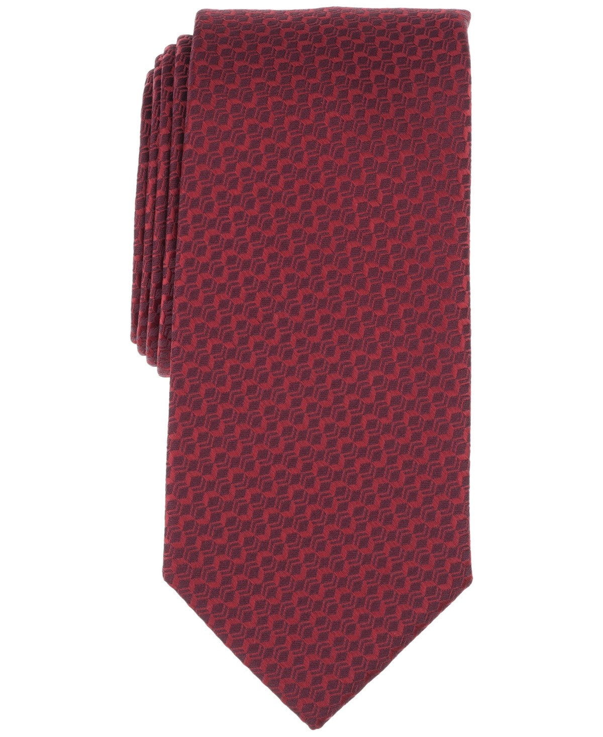 Perry Ellis Mens Weldon Textured Neck Tie Red