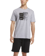 Reebok Mens Regular fit Short Sleeve Graphic T-Shirt Shirt Large Grey Solid