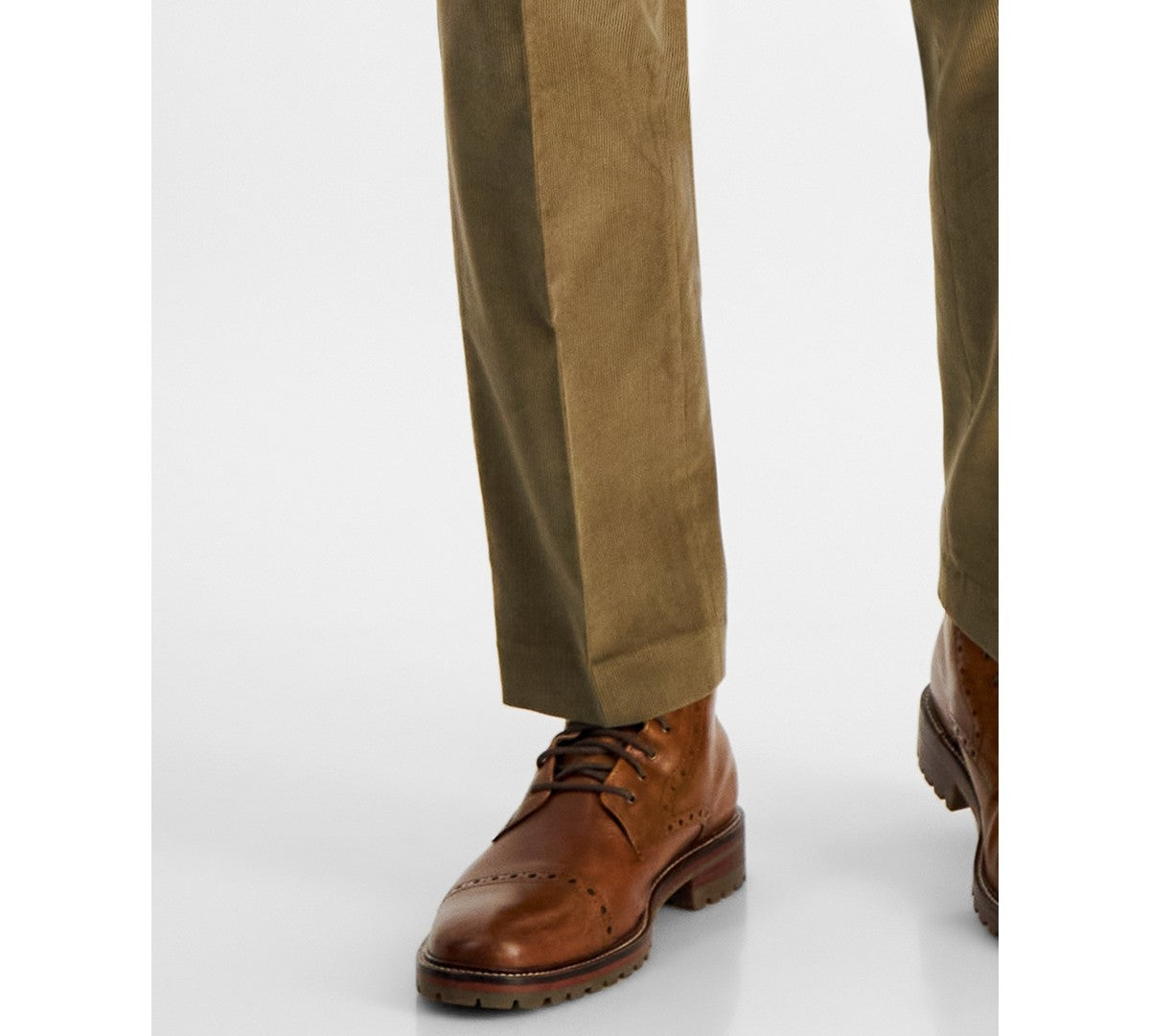 Tommy Hilfiger Mens Modern fit Cotton Dress Pants Corduroy 46 / 34 Beige Solid