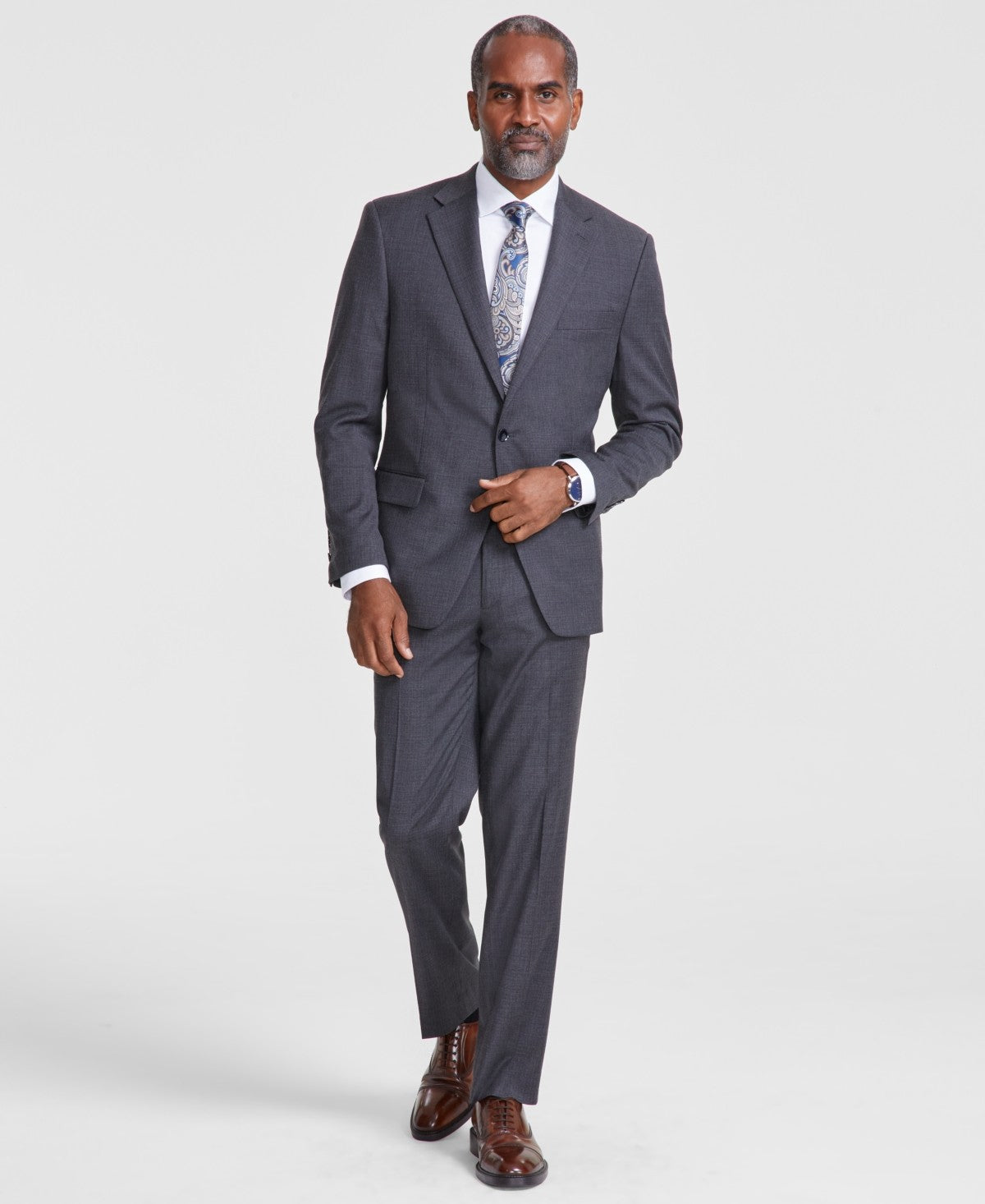 Tallia Men's Classic-Fit Dark Grey Suit Jacket Blazer 48L Dark Grey