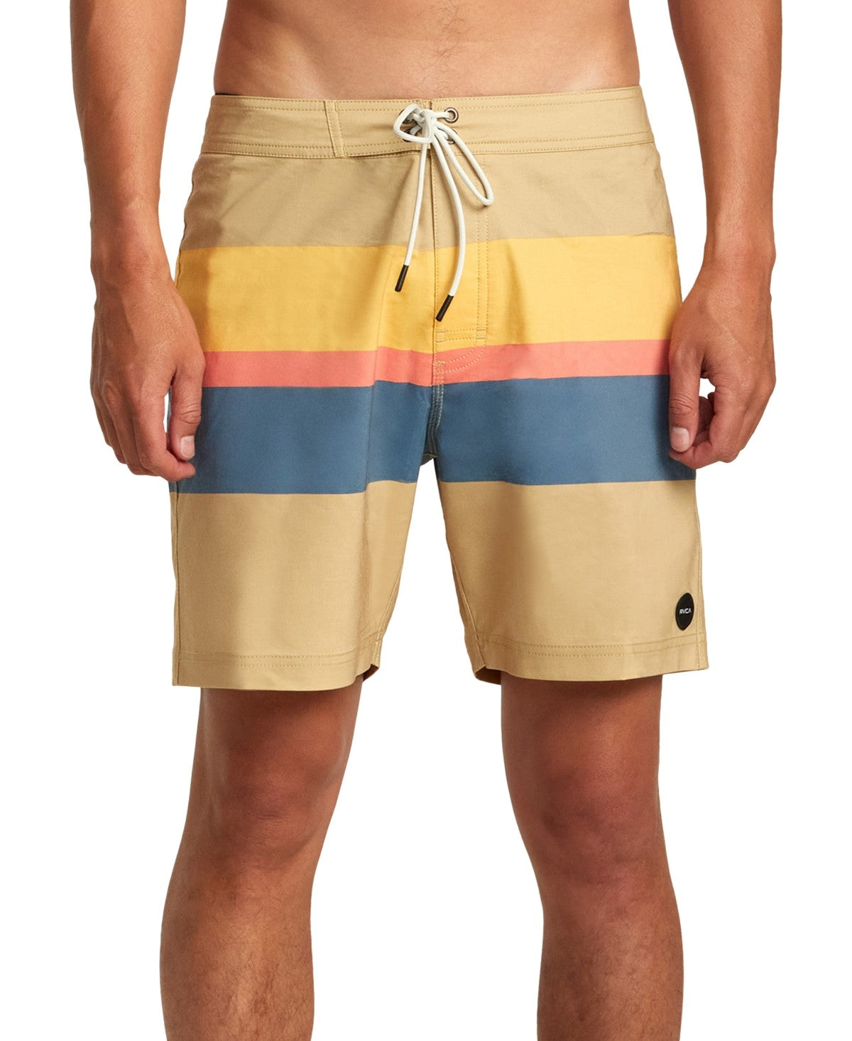 Rvca Mens Regular fit Board Shorts Swimwear 29 Beige Blue Yellow