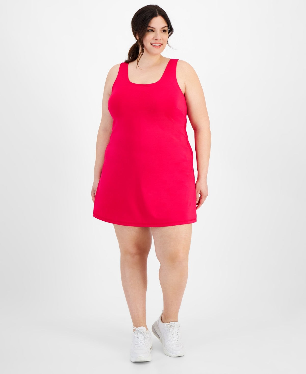 ID Ideology Womens Plus Size Performance Dress Pink Dragon Fruit 3X
