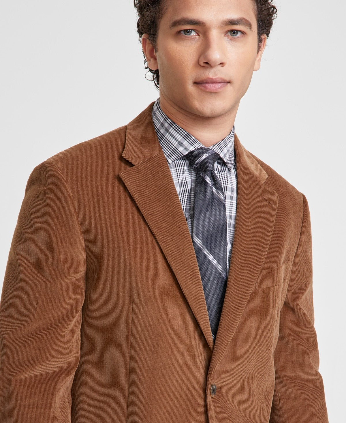Tommy Hilfiger Mens Modern fit Corduroy Suit Jacket Blazer 44 S Brown Solid