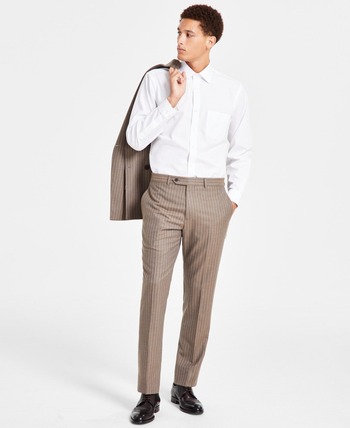 Brooks Brothers Mens Regular fit Dress Pants 36 / 30 Brown Striped