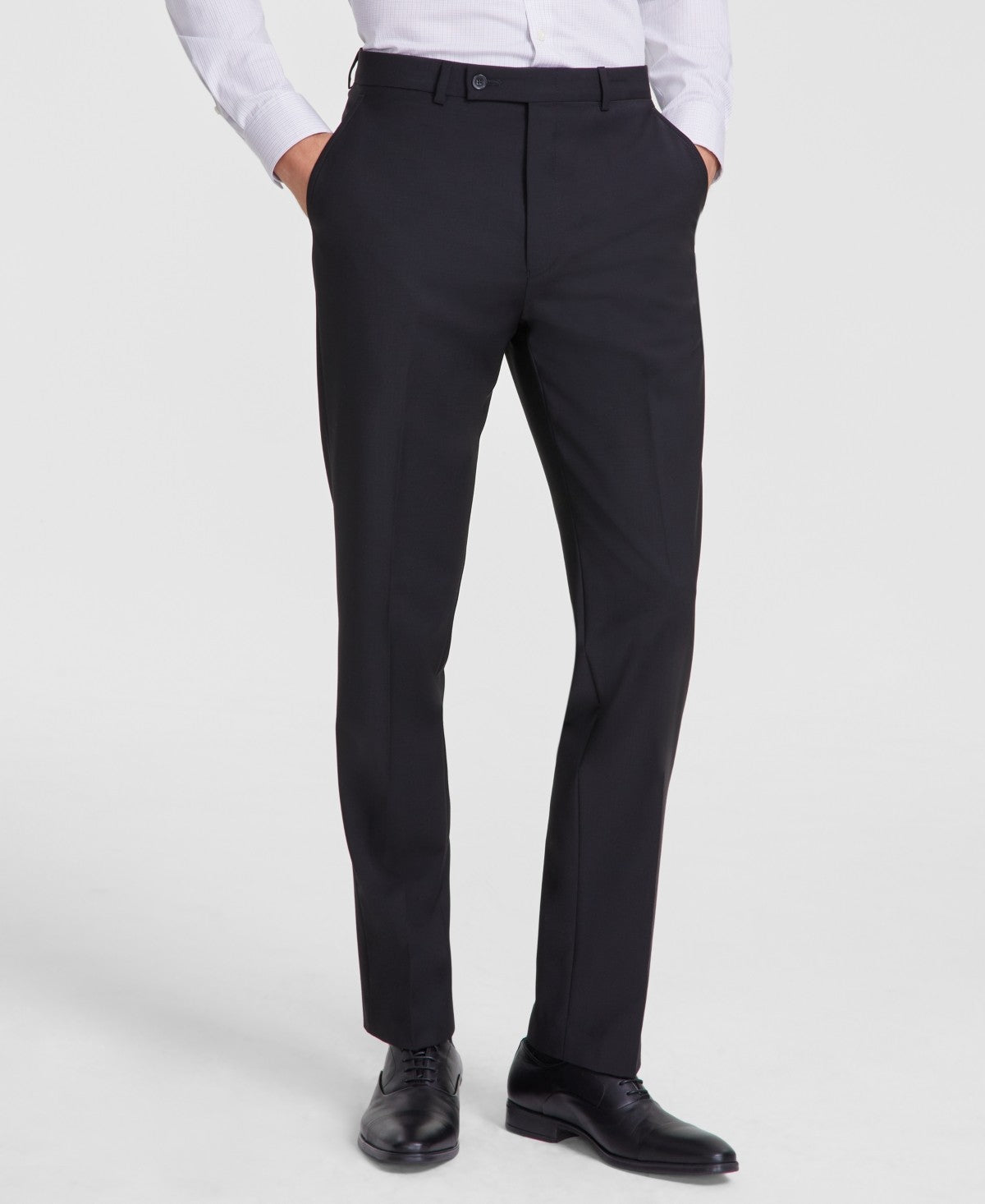 Calvin Klein Mens Slim fit Wool Dress Pants 36 / 34 Black Solid