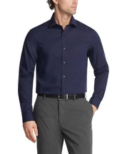 Tommy Hilfiger Mens Regular fit Dress Shirt Large 16 in 32-33 Dark Blue Solid